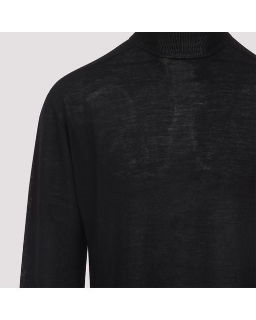Rick Owens Blue Long-Sleeved Turtleneck Jumper for men