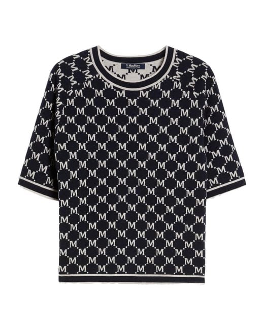 Max Mara Black Jacquard Wool And Cashmere Sweater