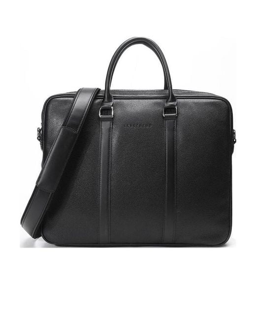 Longchamp Black Le Foulonne Laptop Bag for men