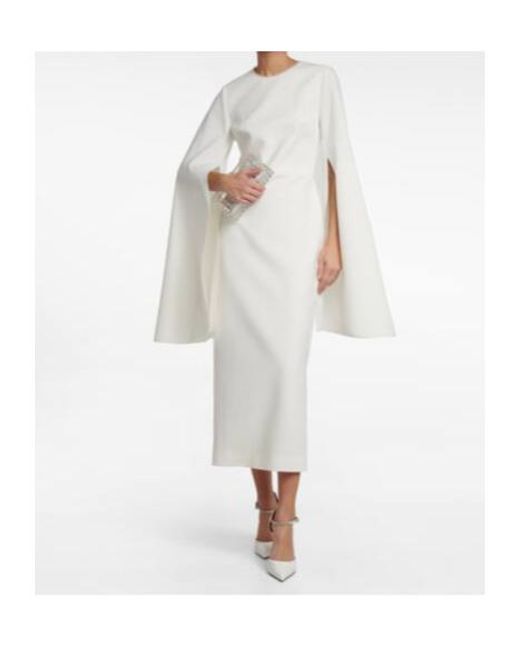 Roksanda White Bridal Zimara Crêpe Midi Dress