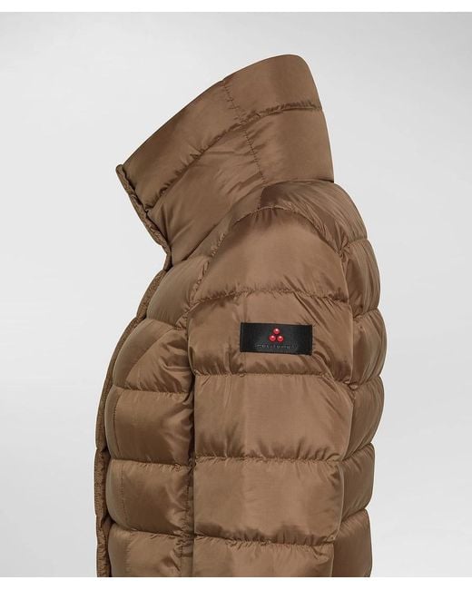 Peuterey Brown Quilted High-Neck Coat