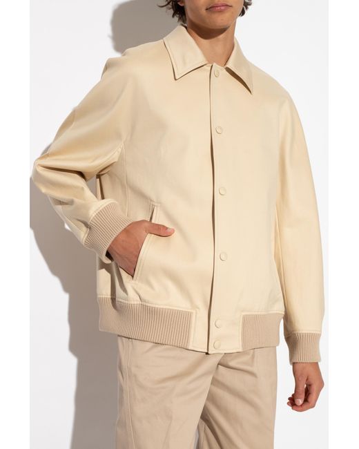 Lanvin Natural Buttoned Long-Sleeved Bomber Jacket for men