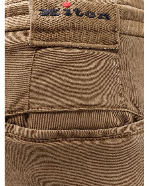 Kiton Natural Essential Drawstring Pants for men