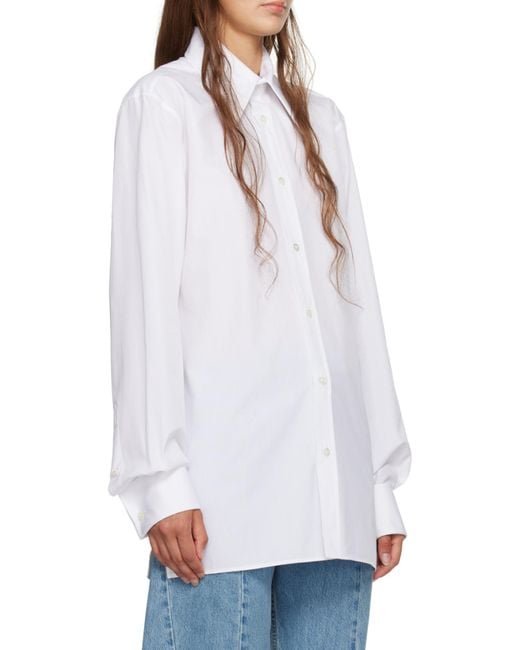 Maison Margiela White Side Slit Buttoned Shirt for men