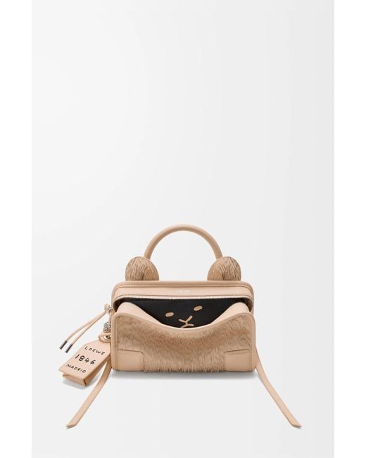 Loewe Natural Mini Lion Fringed Cut Amazona 180 Shoulder Bag
