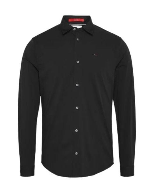 Tommy Hilfiger Black Stretch Slim Fit Shirt for men
