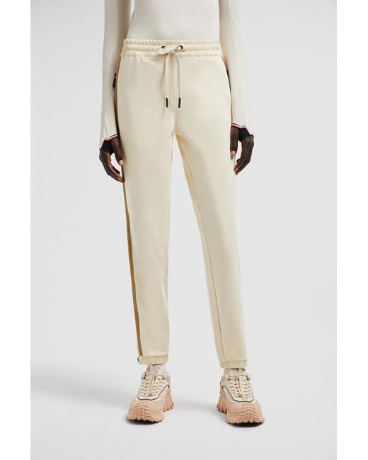 Moncler Natural Grenoble Padded Mountain Logo Track Pants