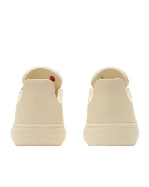 Burberry Natural Bubble Flower Embellished Lace-Up Sneakers