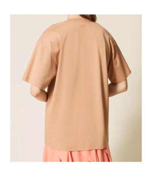 Twinset Natural Dog-Print T-Shirt