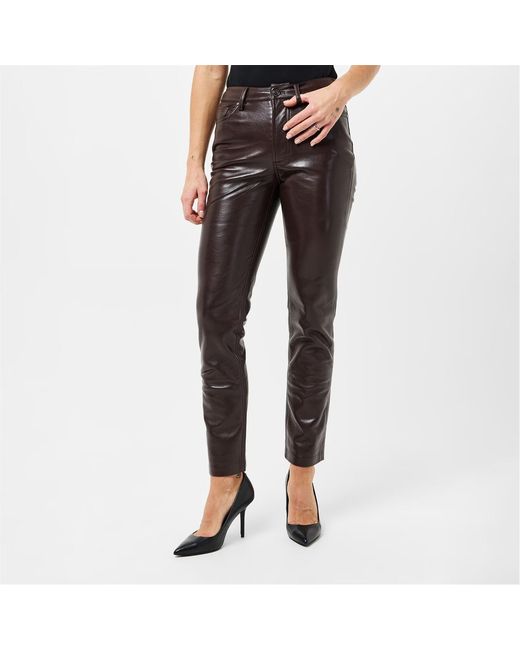 Anine Bing Brown Leather Trousers