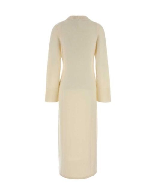 Loulou de Saison White U-Neck Below Knee Dress