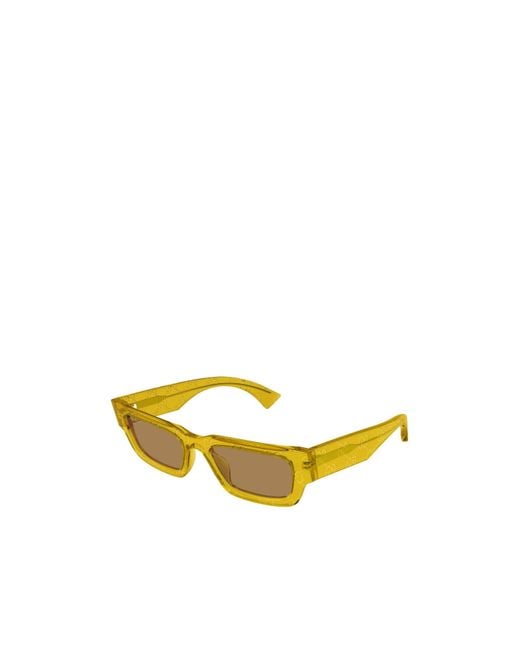 Gucci Yellow Eyewear Rectangular Frame Sunglasses for men
