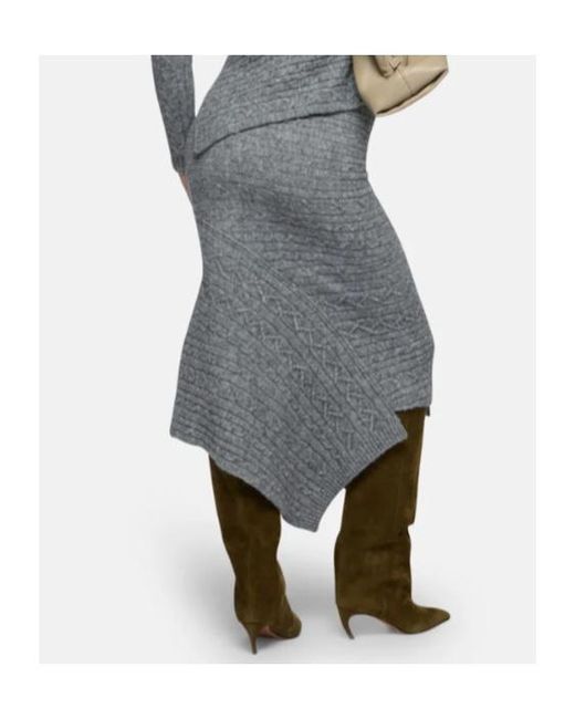 The Attico Gray Melange Midi Skirt