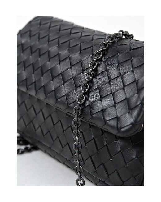 Bottega Veneta Black Nero Intrecciato Nappa Messenger Bag