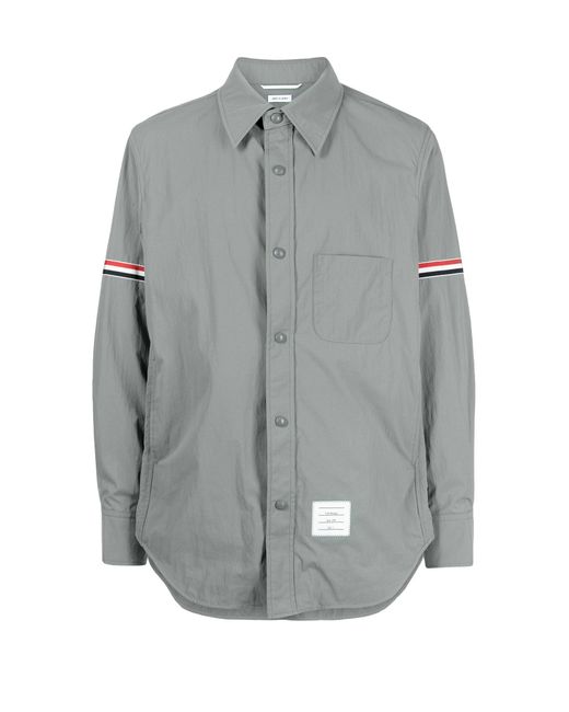 Thom Browne Gray Buttoned Long-Sleeved Shirt for men