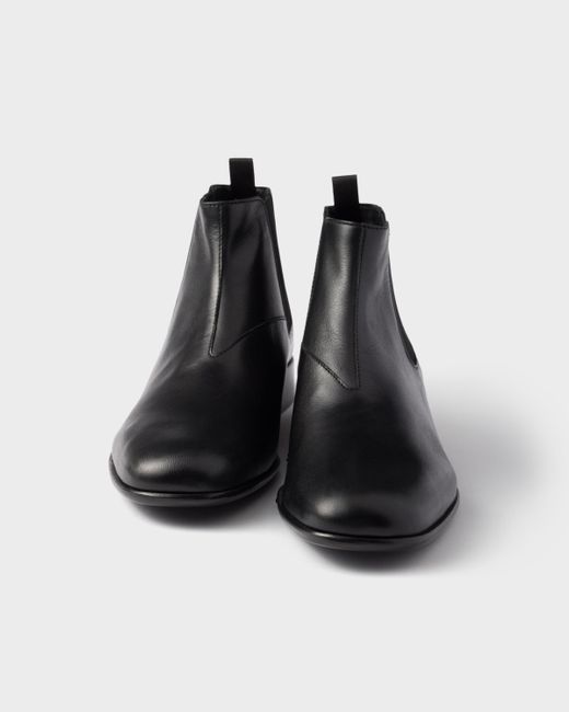 Prada Black Slip-On Ankle Boots
