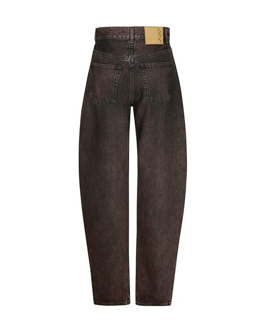 Haikure Brown Denim Trousers With Belt Loops