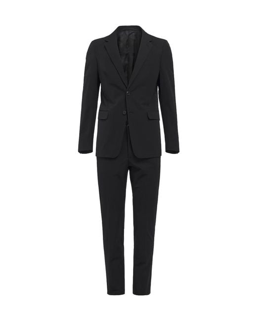 Prada Black Technical Fabric Single-Breasted Suit for men