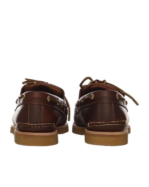 Timberland Brown Contrast Stitched Loafers for men