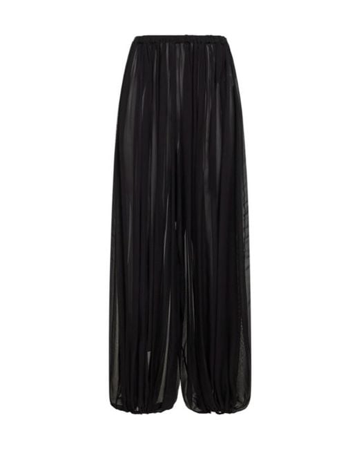 GIUSEPPE DI MORABITO Black Pleated Wide-Leg Pants
