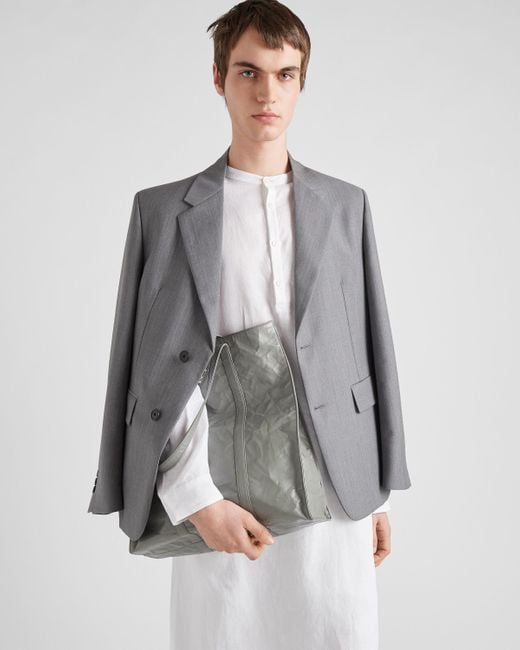 Prada Gray Buttoned Tailored Blazer for men