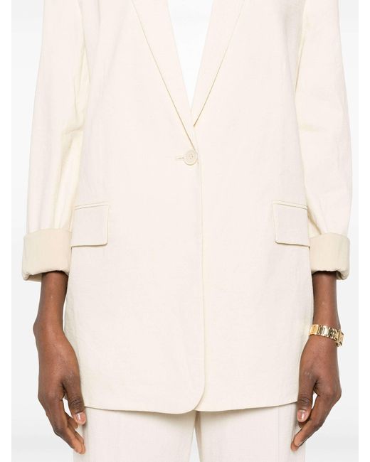 Theory White Shawl-Lapels Single-Breasted Blazer