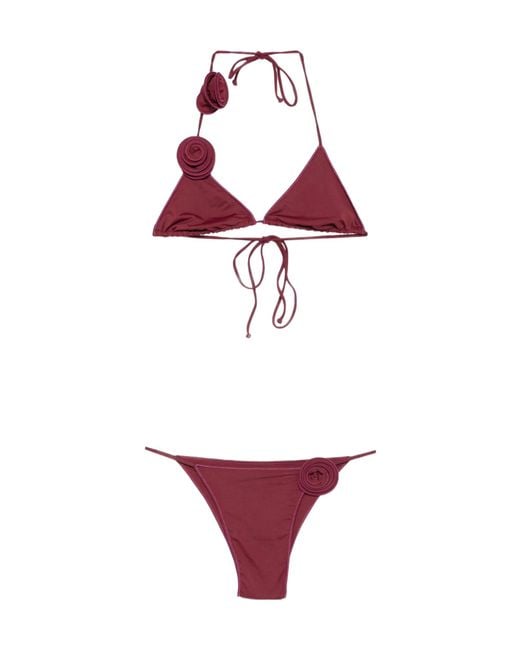 LaRevêche Red Floral Bikini Set