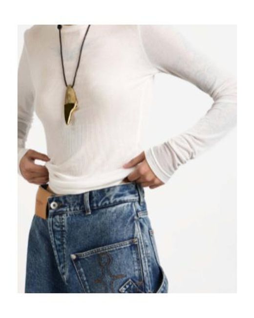 J.W. Anderson White Jw Anderson Long Sleeve Crew Neckline Top