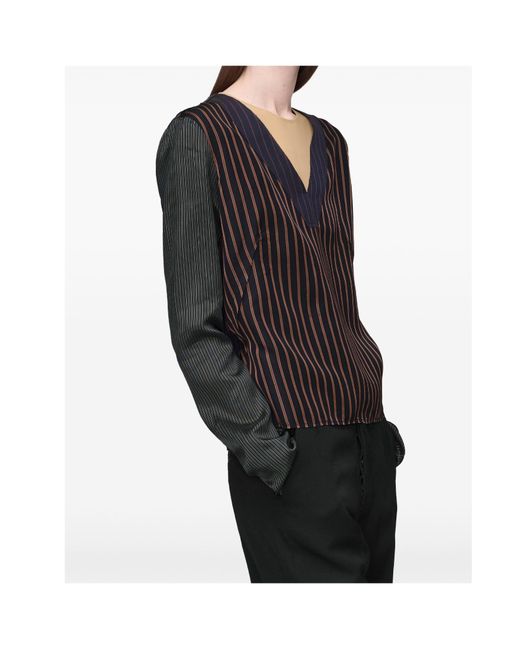 Maison Margiela Blue Printed Long-Sleeve Top