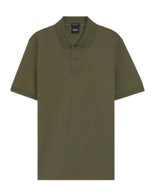 Boss Green Pure Cotton Polo Shirt With Chest Logo for men