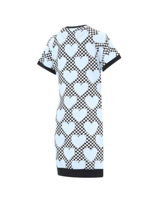 Moschino Blue Love Printed T-Shirt Dress