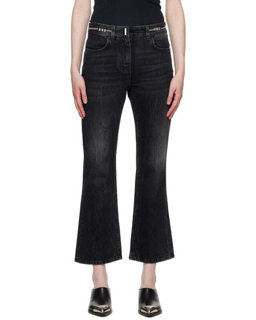 Givenchy Black Chain Detailed Bootcut Jeans