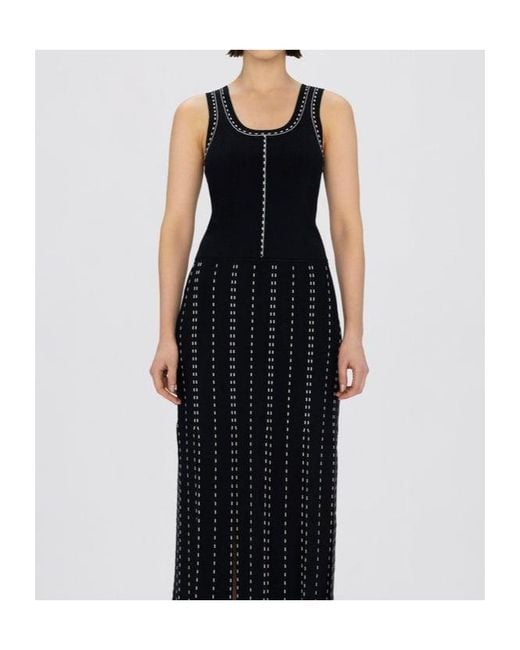 Jonathan Simkhai Black Nailah Stitch-Detail Knitted Top