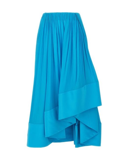 Lanvin Blue Asymmetrical Midi Skirt