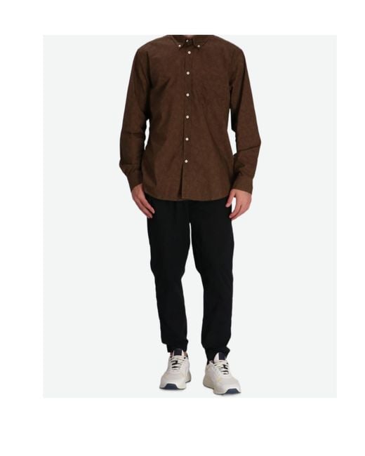 Boss Brown Button-Up Shirt for men