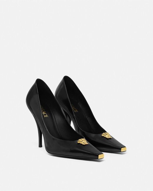 Versace Black T 105 Medusa Detail Pumps