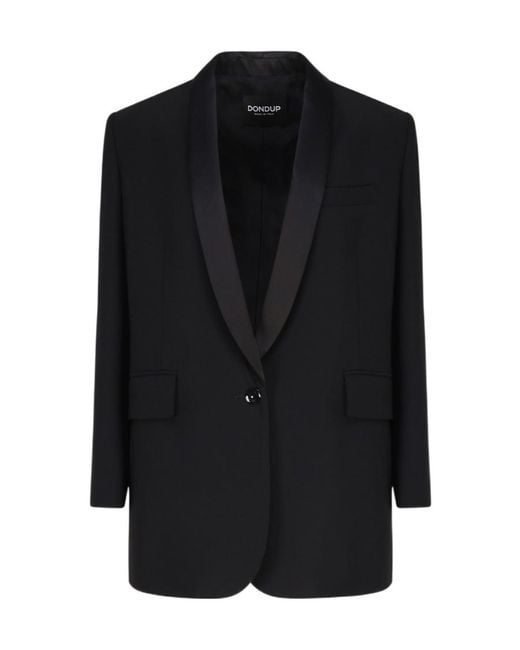 Dondup Black Shawl Collar Blazer Jacket