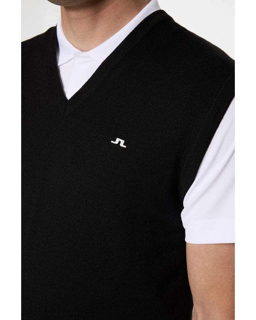J.Lindeberg Black Liam Knitted Vest for men