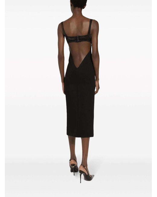 Dolce & Gabbana Black Midi Pencil Dress