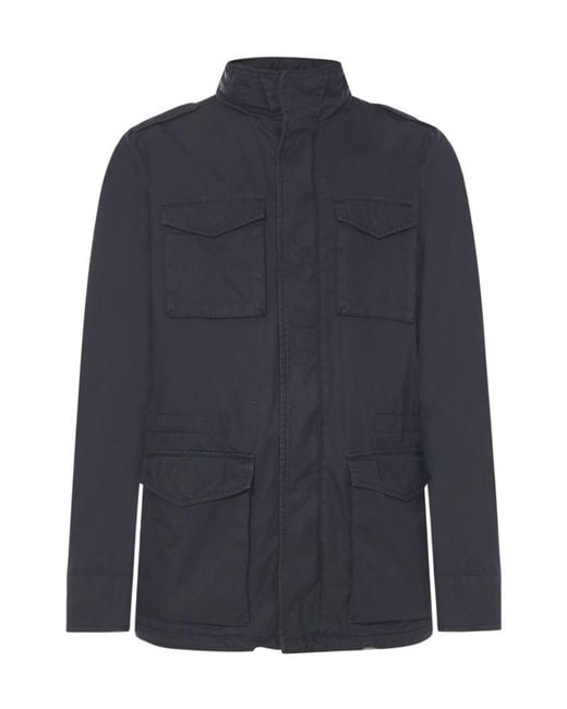Herno Blue Cargo Military Jacket for men