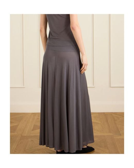 St. Agni Brown Ribbed Midi Skirt