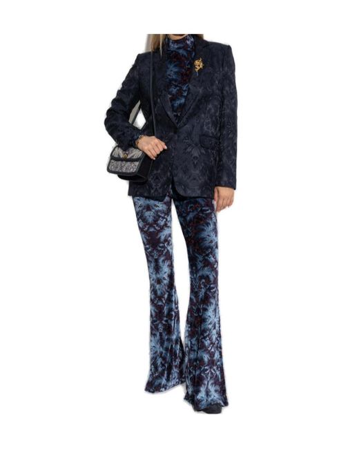 Etro Blue Decorative Pattern Blazer
