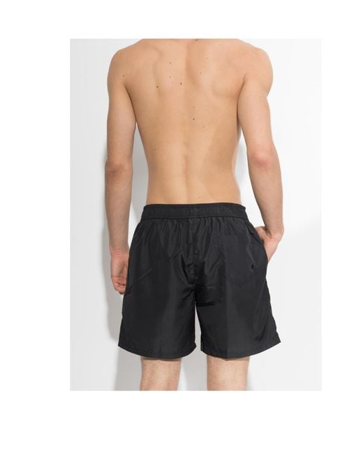 Moschino Black Drawstring Swim Trunks for men
