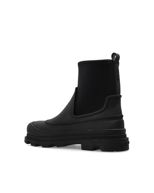 Moncler Black Round-Toe Short Boots for men