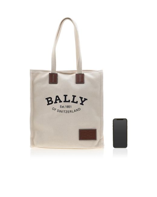 Bally White Logo Shoulder Bag