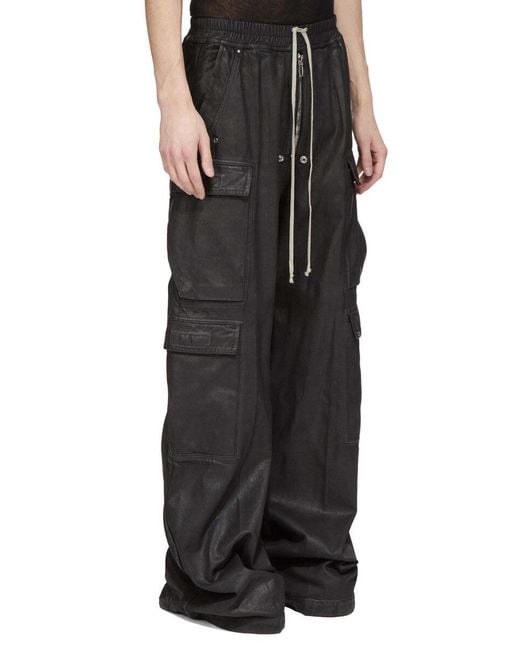 Rick Owens Black Double Cargo Jumbo Belas for men