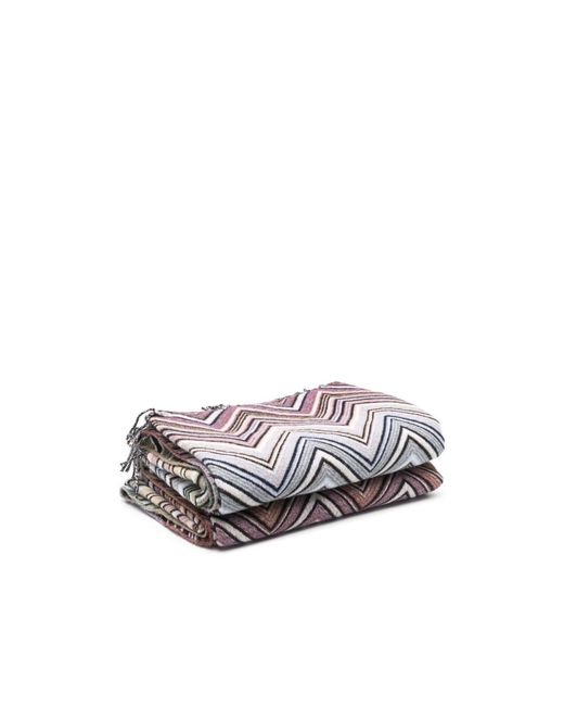 Missoni White Home Zig-Zag Woven Fringed-Edge Throw for men