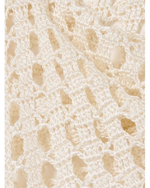 Calle Del Mar Natural Fringe Crochet Midi Skirt