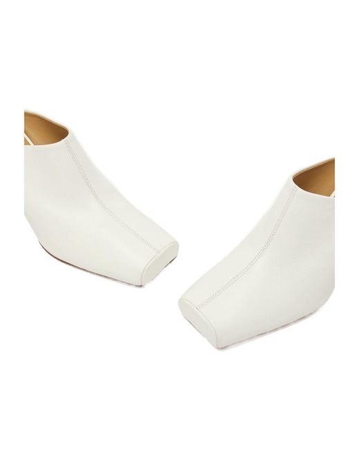 MM6 by Maison Margiela White Square-Toe Mules