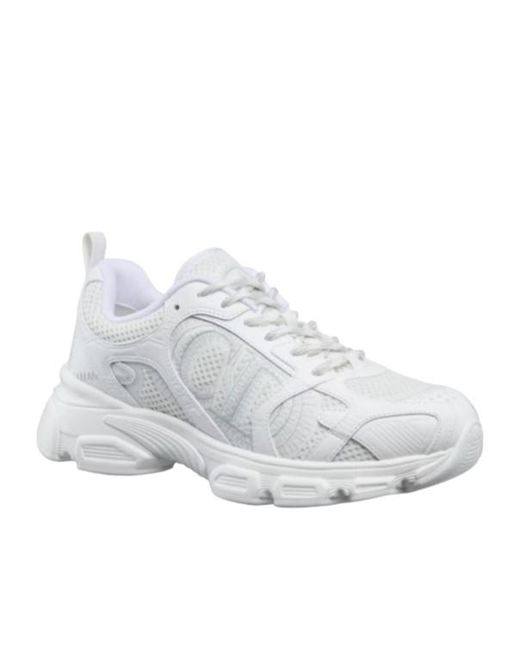 Dior White Chrono Lace-Up Sneakers